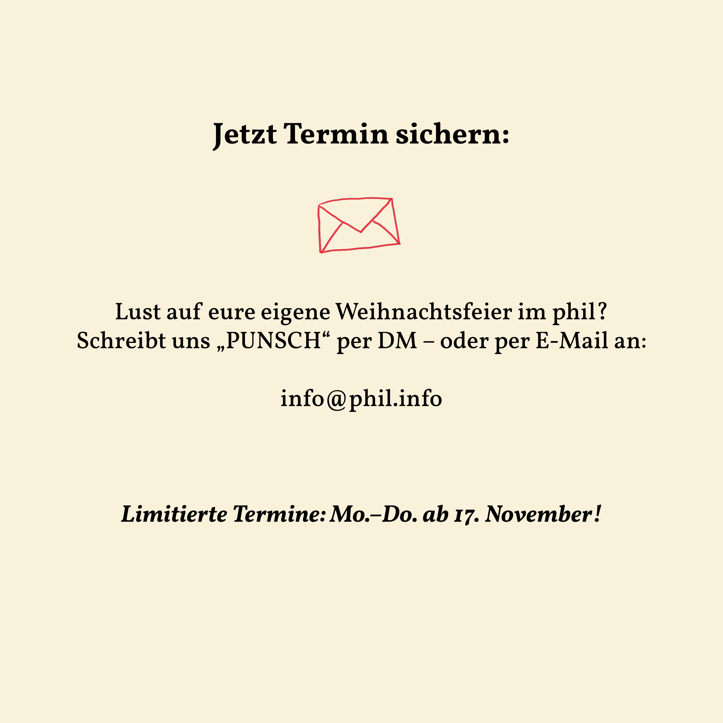 Jetzt Termin sichern - phil Punsch Event